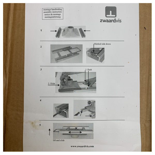 Sistema ta' slid ta' mejda u siġġu tal-aluminju Zwaardvis 180 mm - Z.64220