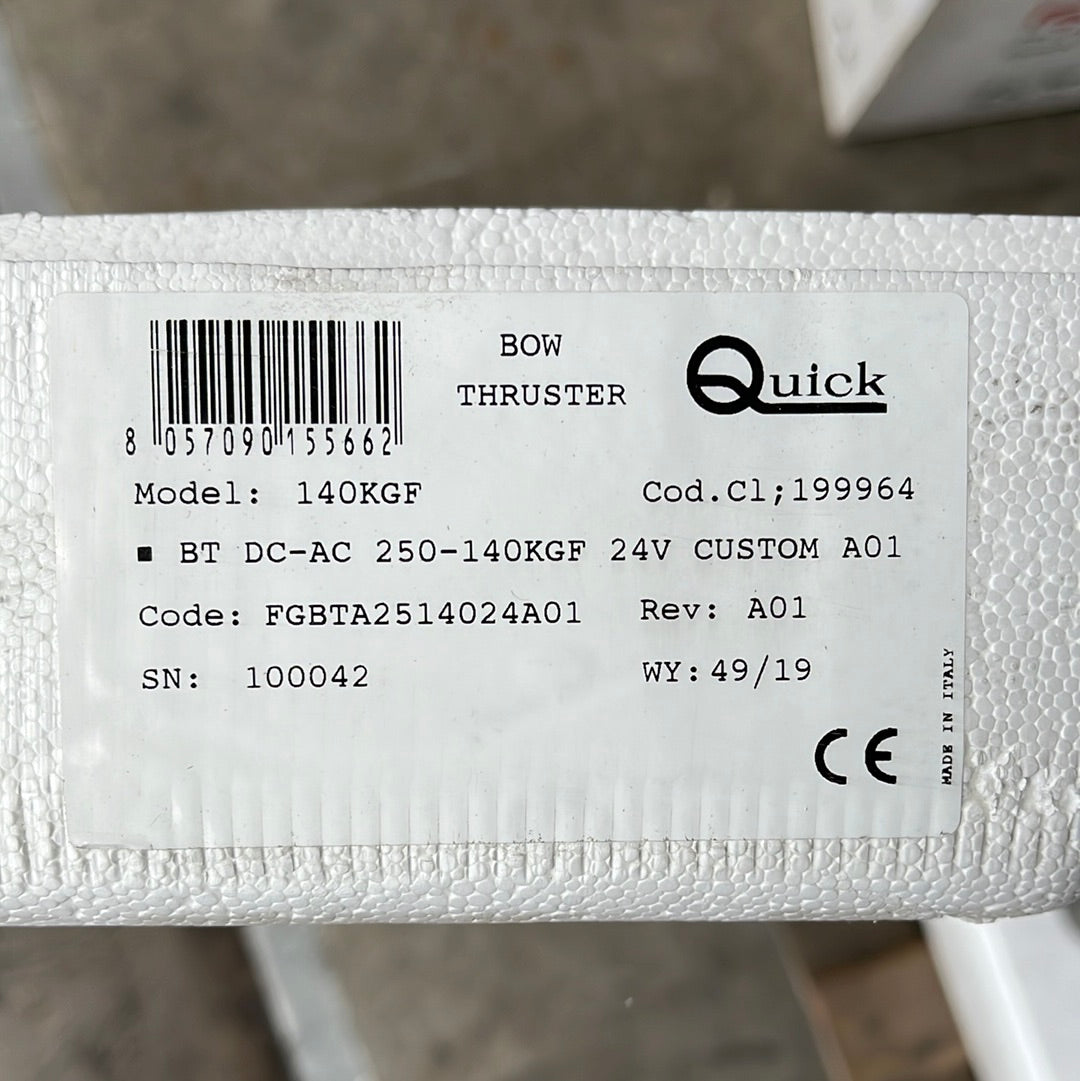 BTQ rápido 140 kgf / 24 V Doble Bow Thruster 250 mm