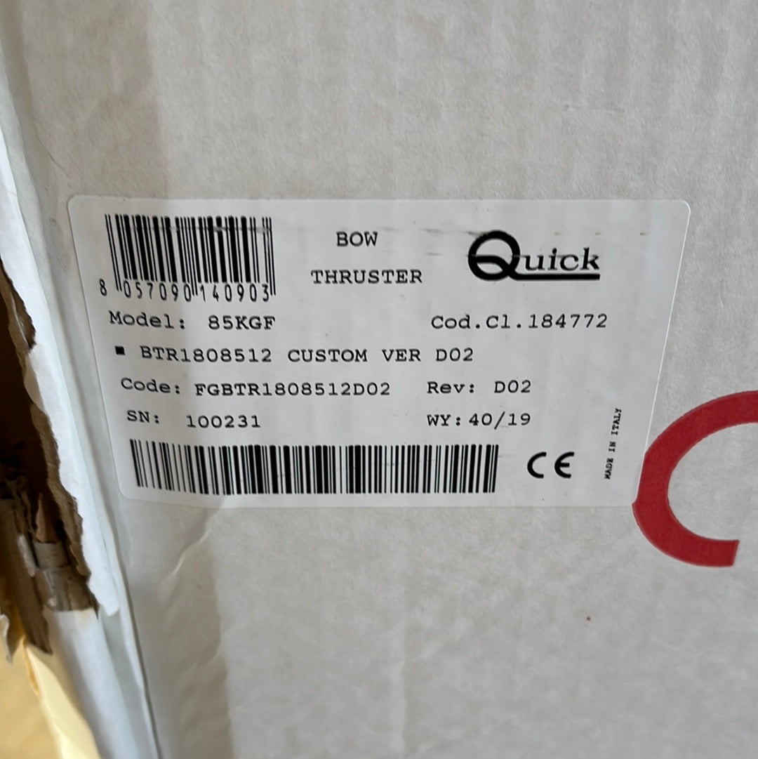 Quick BTR 85 kgf / 12V Boot retráctil Thruster 185 mm
