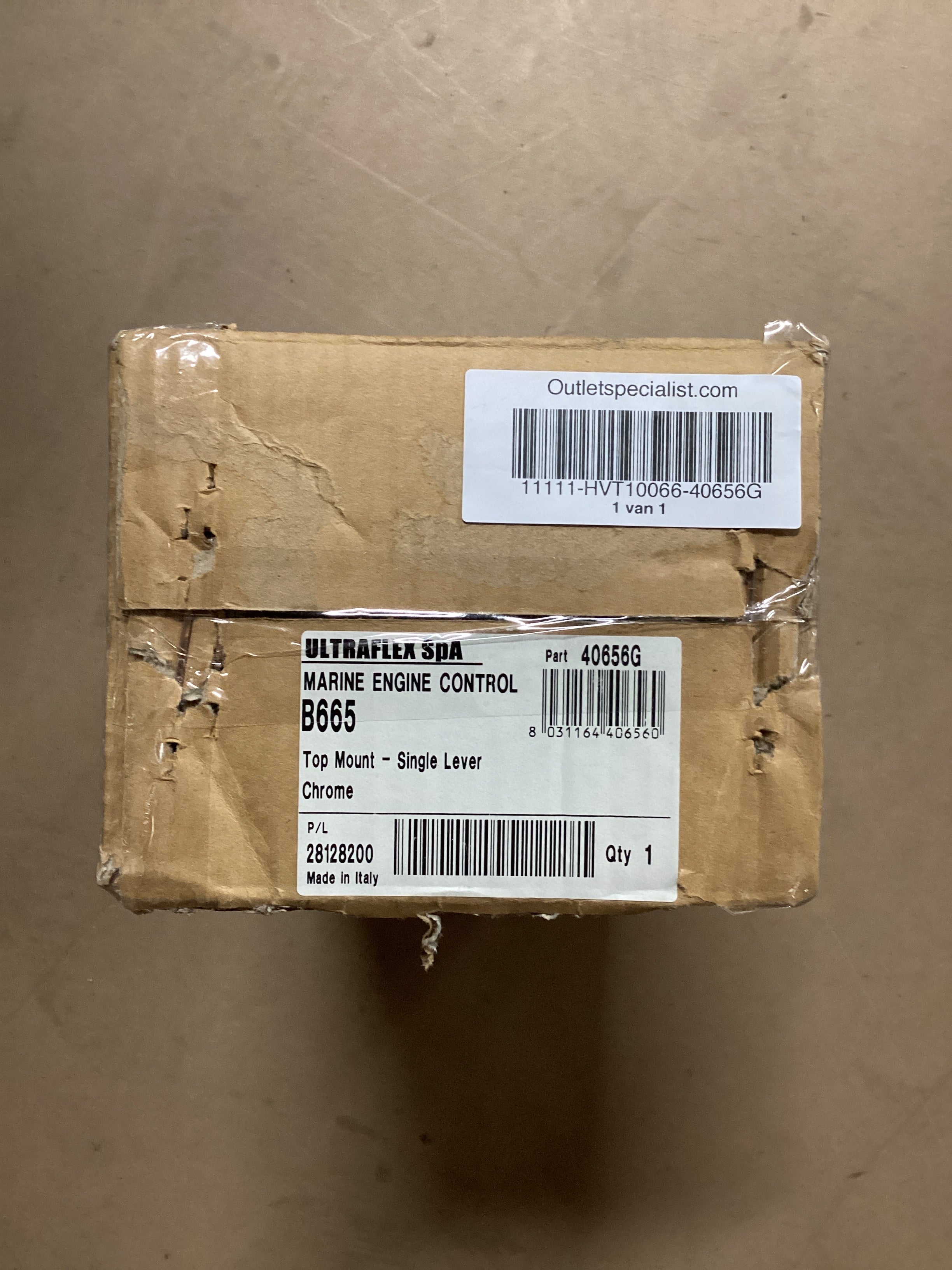 Хромиран лост за управление на един двигател Ultraflex B665 - 40656G