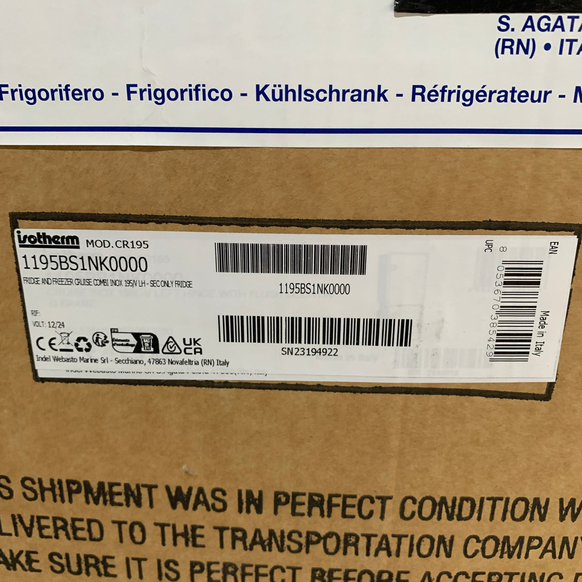 Frigorífico/congelador Isotherm CR195 com compressor em aço inoxidável 195L 12/24V