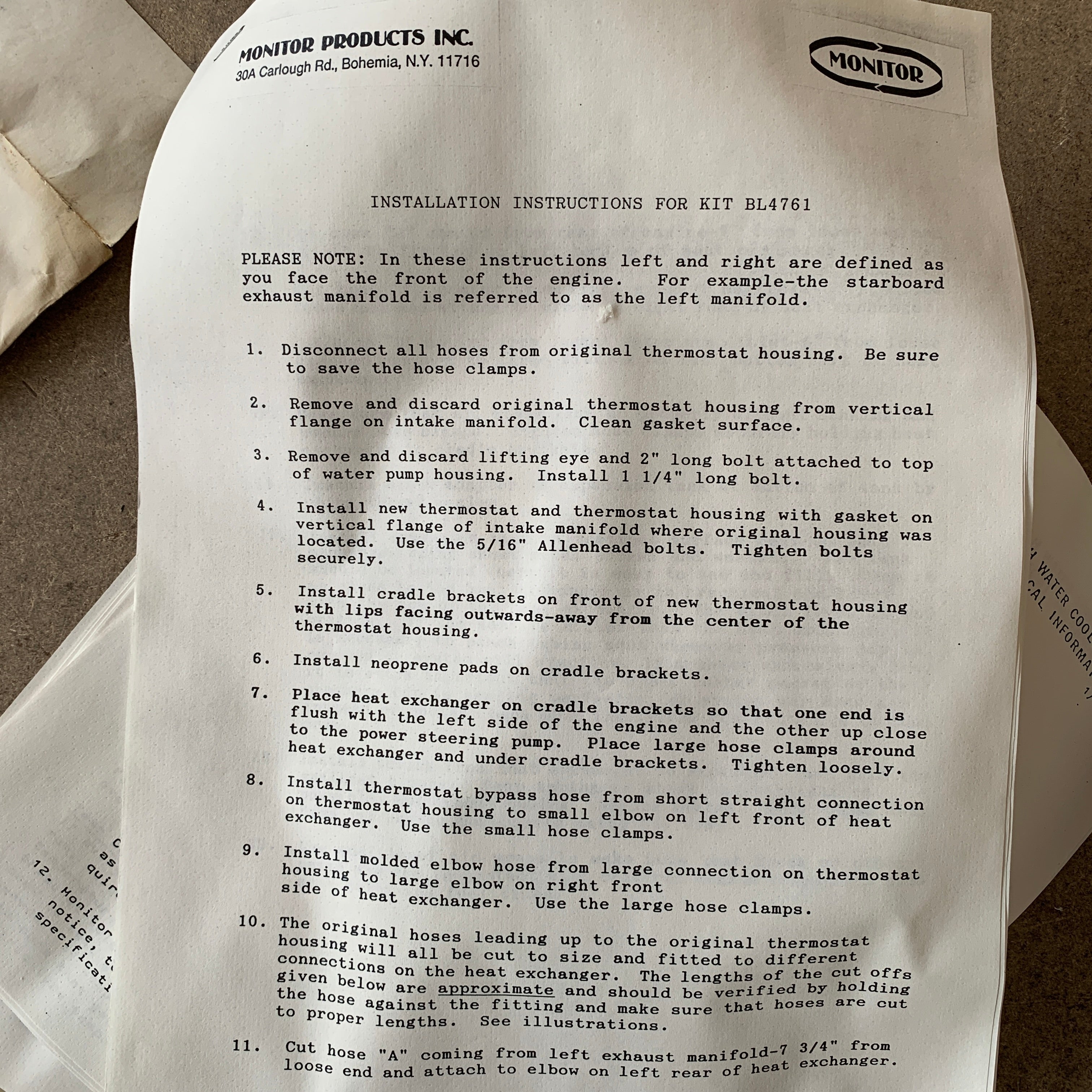 Martec OMC Cobra V8 sea water heat exchanger - 901-1415