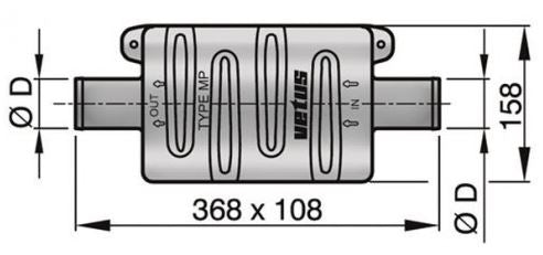 Vetus Dampmp40 40 mm Marine Exhaust Silencer