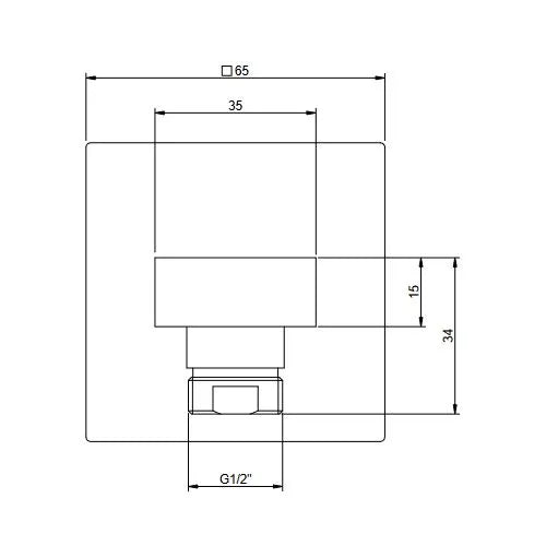 Kwadratowy, chromowany wlot wody ze stali nierdzewnej Gessi - 20169#031