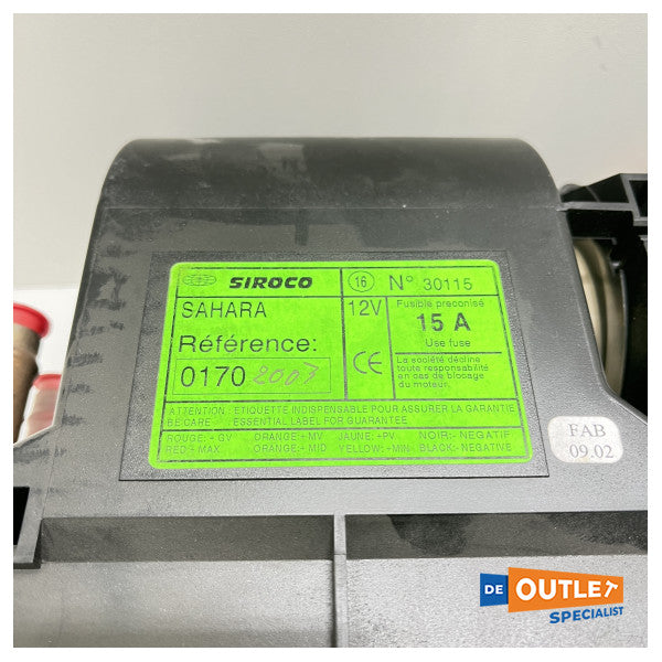 Sirocco Sahara B 12V tuuletinlämmitin musta 70W