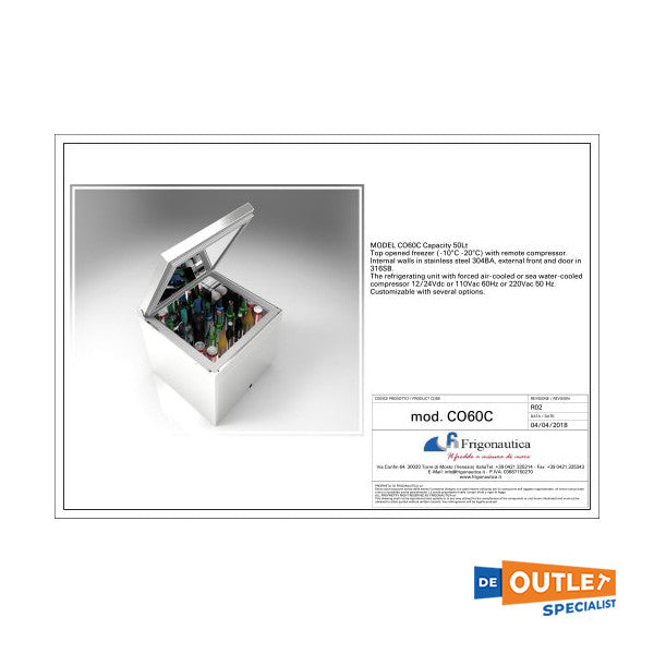 Frigonautics CO60C Fituez en acier inoxydable 60L 230 | 24V - CO60C -EV80
