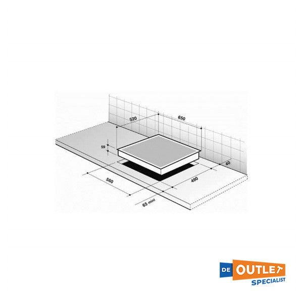 طباخ ديتريش ذو 4 شعلات حثي مدمج أبيض اللون - DTI1105WE