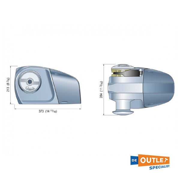Molinete elétrico de âncora Quick Hector 1500W / 10 mm / 12V com cabrestante
