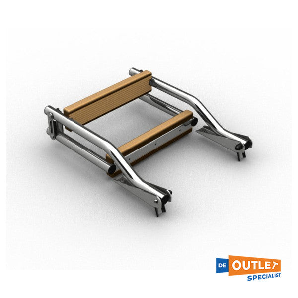 ノーチノックス木製ステップ付きステンレス製入浴はしご3段 - 2048 1