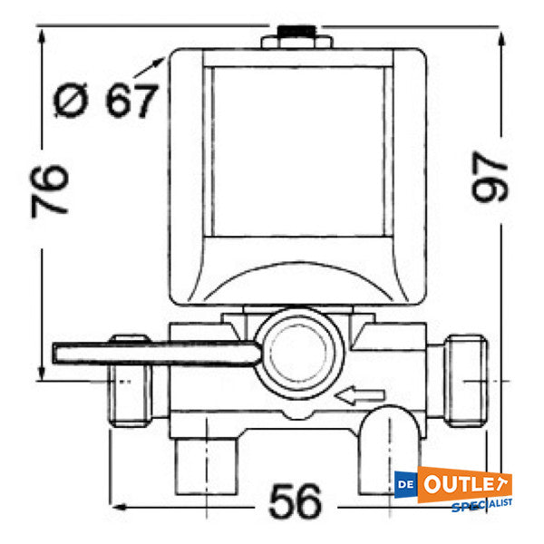 Valve électrique osculati pour le carburant 12V - 1740112