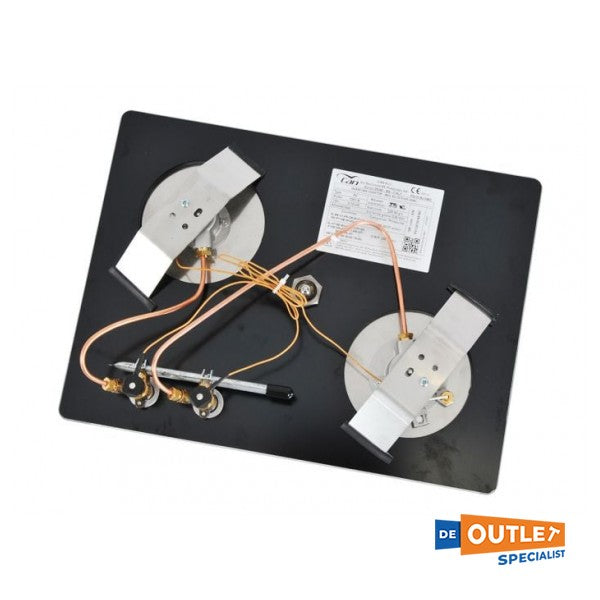 CAN PV1351 ugradbena plinska ploča s 2 plamenika crna