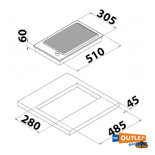 CAN PB1328 電気ステンレスグリル 230V