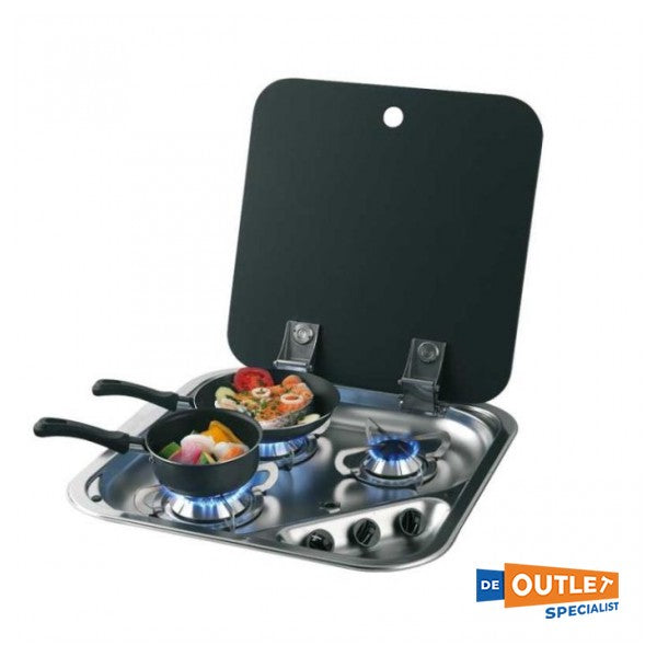 CAN FC1347 Εντοιχιζόμενη κουζίνα αερίου 3 εστιών μαύρη