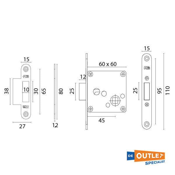 Foresti & Suardi 831.C maniglia e serratura cromo