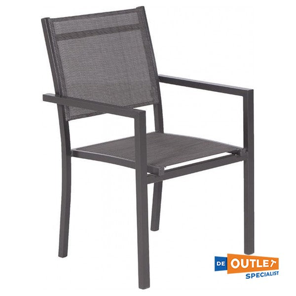 Garden Impressions Moon aluminium tuinstoel stapelbaar antraciet