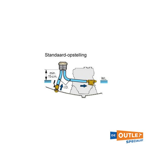 Vetus FTR330 пластмасов филтър за охлаждаща вода 330L/min - 31,8 mm