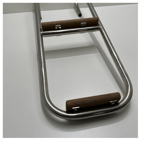 Escada de banho em aço inoxidável Allpa 2 degraus fixos com degraus em teca - 110033