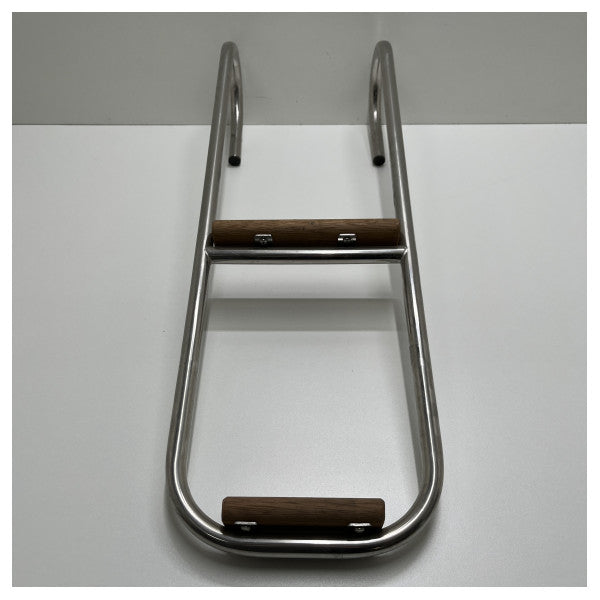 Escada de banho em aço inoxidável Allpa 2 degraus fixos com degraus em teca - 110033