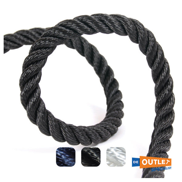 Швартовний трос 24 мм чорний 25 метрів