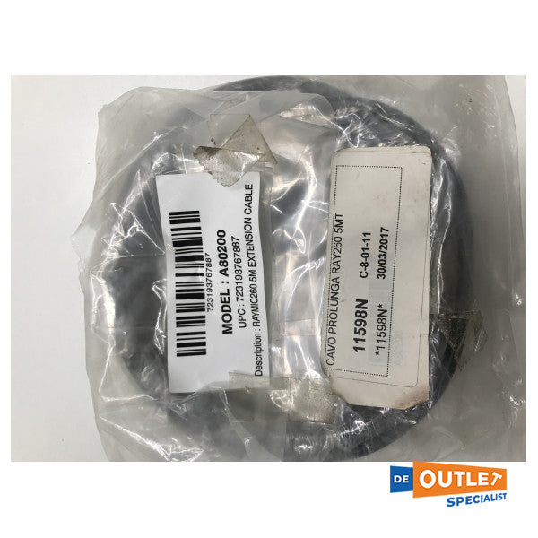 Raymarine RAYMIC260 5M vhf-forlængerkabel - A80200