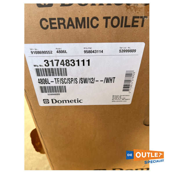 Dometic 12V VacuFlush elektrisk marintoalett 4806L - 9108690552