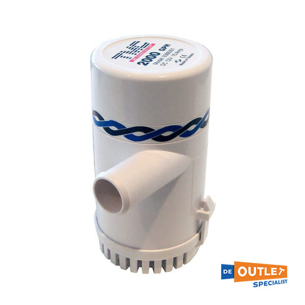 TMC R18 2000GPH pompa di sentina 24V ad alta capacità bianca - 503-1820012
