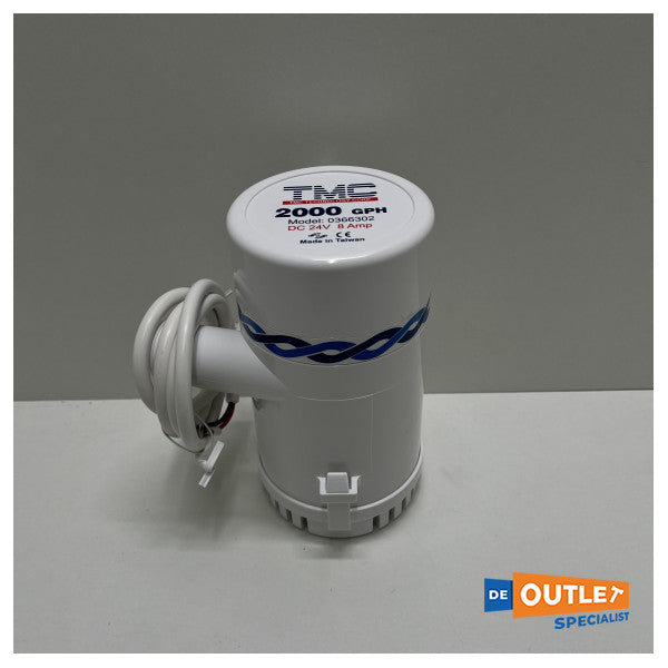 TMC R18 2000GPH pompa di sentina 24V ad alta capacità bianca - 503-1820012