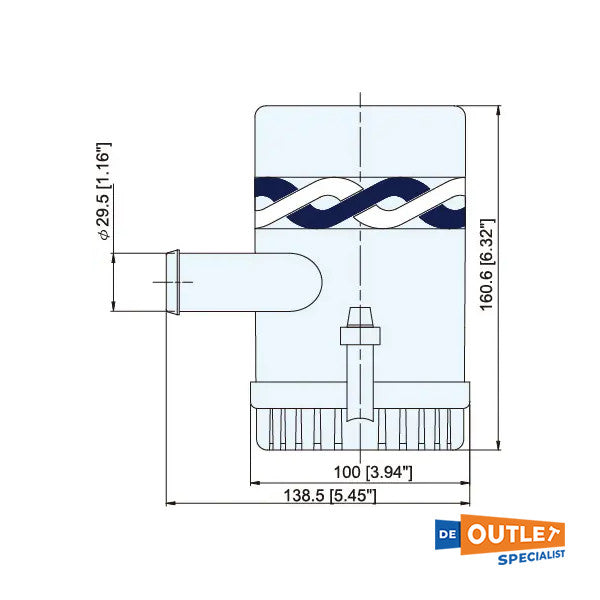 TMC R18 2000GPH suuritehoinen 24V pilssipumppu valkoinen - 503-1820012