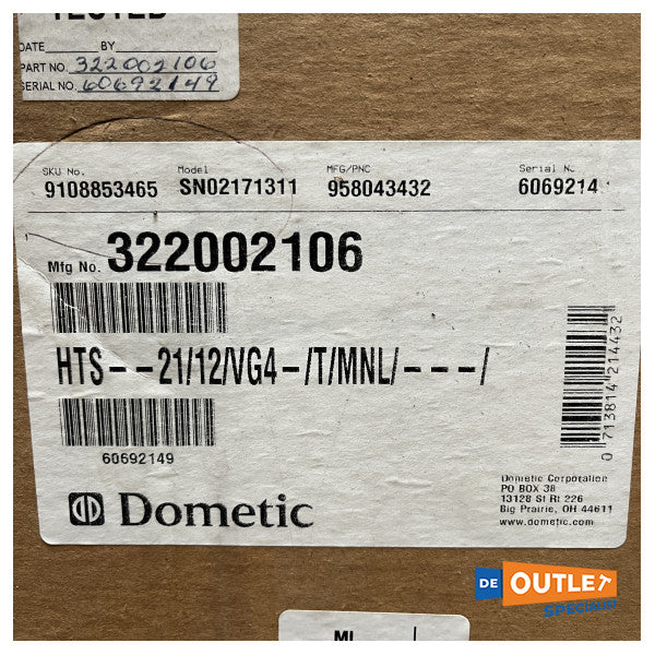 HTS Dometic 80L 21 | 12 | VGS Vacuum Holding Tank 12V - 322702112