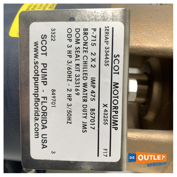 مضخة تكييف هواء مبرد بمياه البحر 230 فولت - B57017 من دومتيك سكوت P715