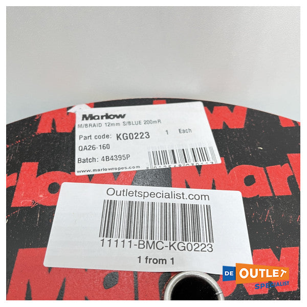 Ролка полиестерно влакно Marlow M/BRAID 12 mm S/BLUE 200 метра - KG0223