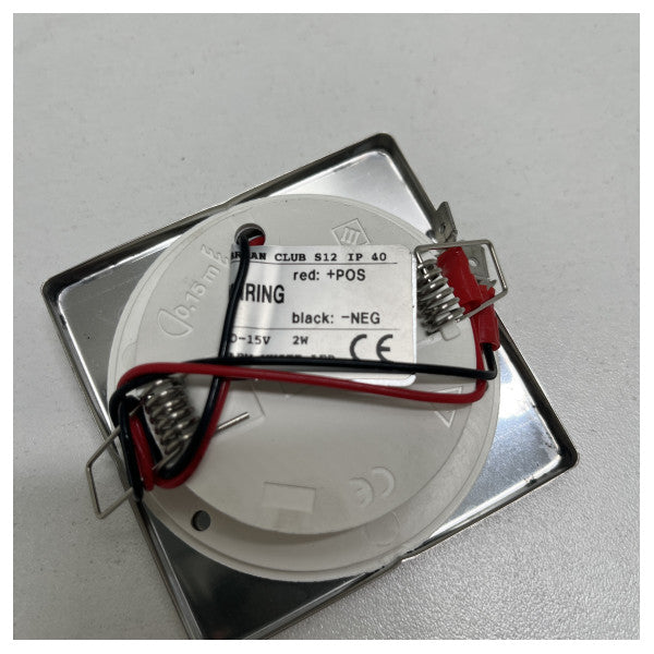 Γρήγορη Bryan Club S12 χωνευτός προβολέας τετράγωνος ασημί χρώμιο 12/24V