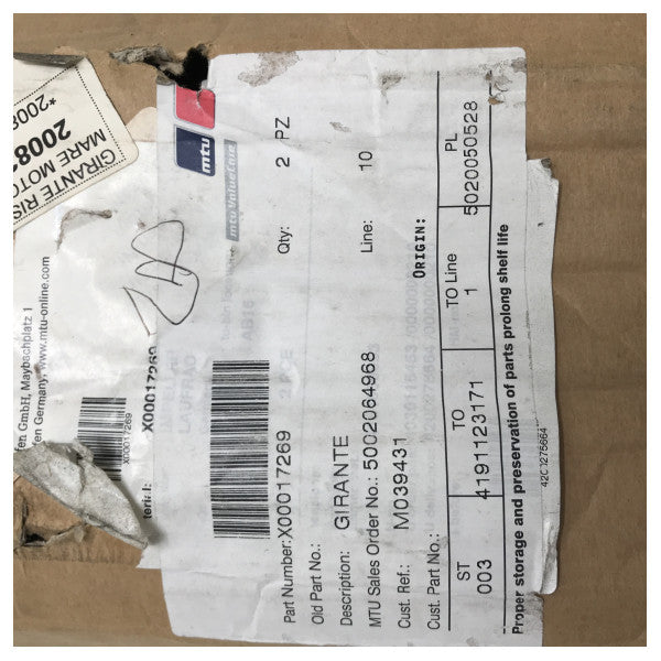 Набір робочих коліс MTU з бронзової відцентрової сировини | морської води - X00017269