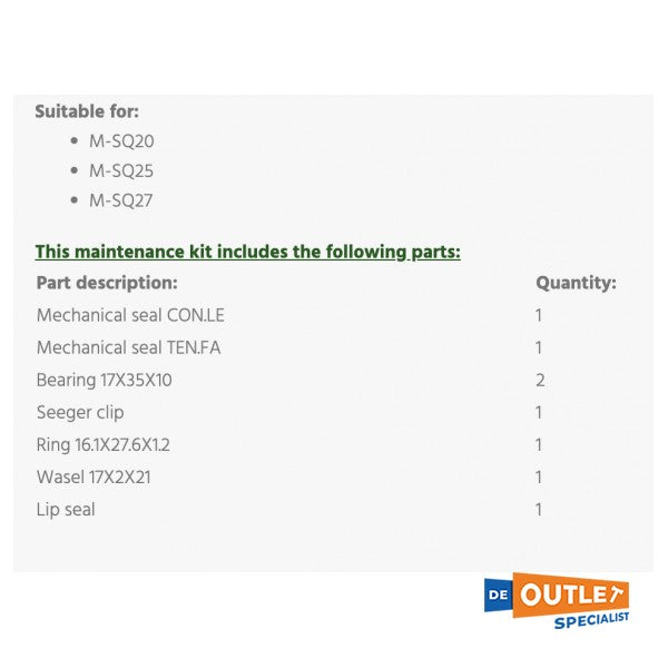 Whisper Power Kit-B komplet za održavanje za M-SQ20 / 25 / 27