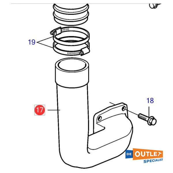 Volvo Penta D3 Exhaust manifold black - 21190796