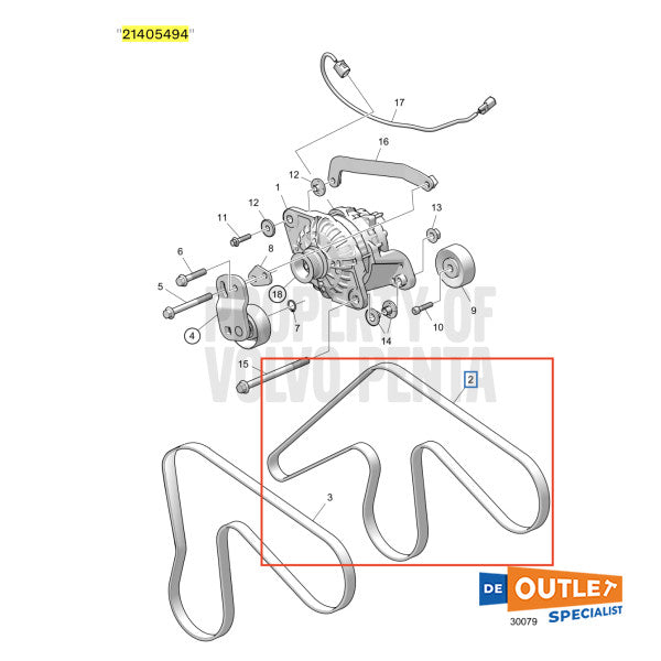 Volvo Penta Dynamo Belt | V -belt - 21405494