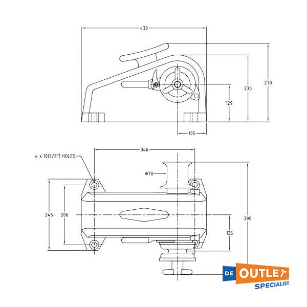 Muir Cheetah HR2500-12 10 mm elektrisk ankarvinsch 12V