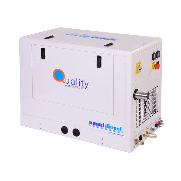 Nanni QMF6.0M 5 kW|1500 rpm 舶用ディーゼル発電機、サウンドシールド付き 230V