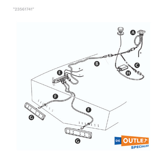 Cavo Volvo Penta a 6 poli per trim tab BTS300 e 450 - 23561741