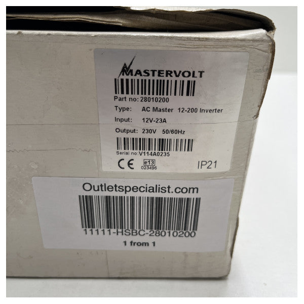 Mastervolt AC Master 12V - 200W inverter sinusa - 28010200