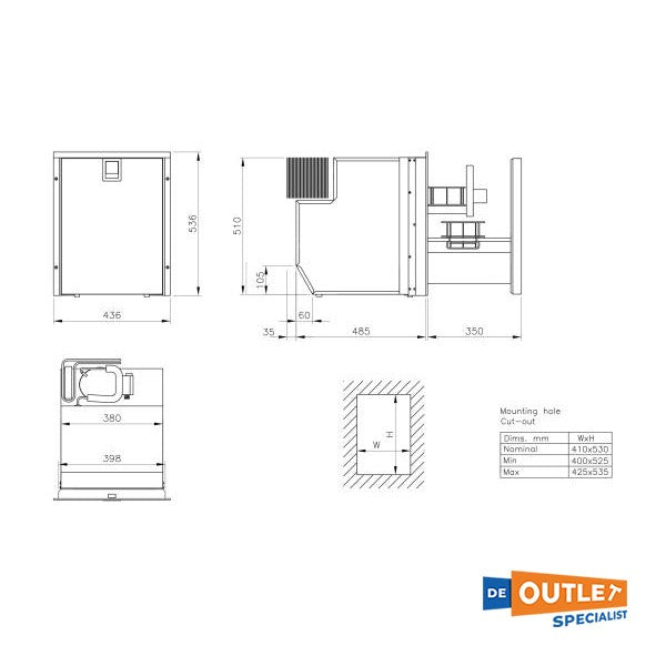 Вбудований компресорний холодильник Isotherm DR49 49L 12/24V сріблястий