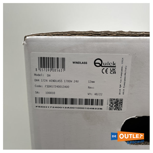 Quick DH4 elektrische ankerlier 1700W | 24V | 12 mm - FSDR17240012A00