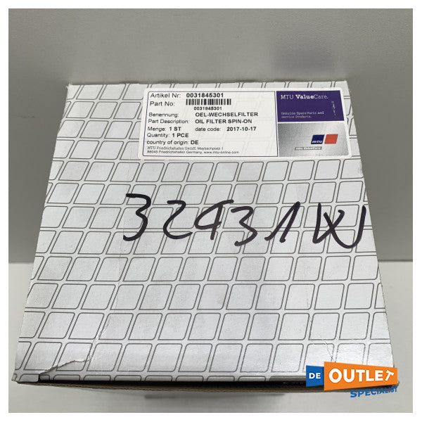 MTU filtro olio originale twist-on nero - 0031845301