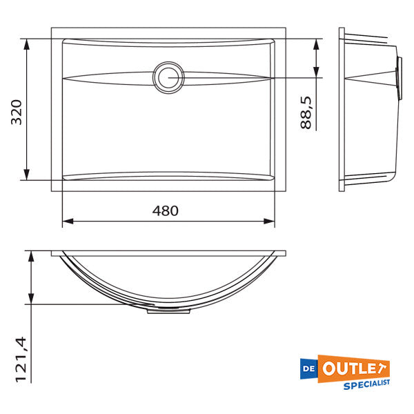 Мийка підлогова Baars and Bloemhoff біла 400 x 320 - CB483 S-28