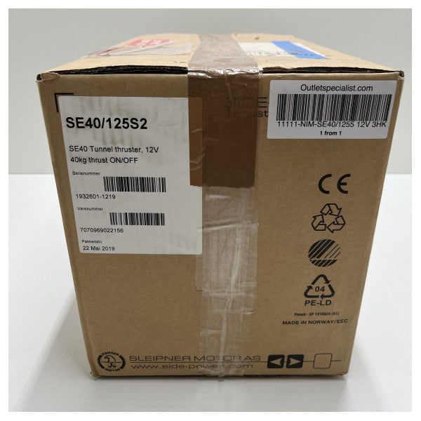 Side Power SE40 40 KGF | 125 mm | 12V bovpropeller - SE40/1255 12V 3HK