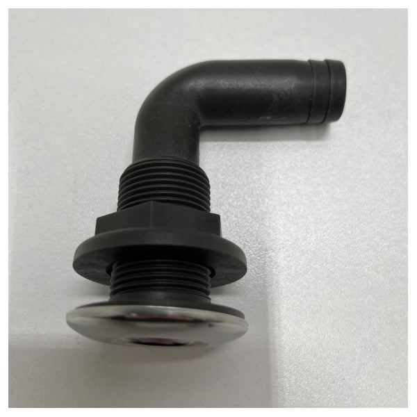 Osculati plasthudutløp med rustfritt stålring 20 mm - 17.328.34