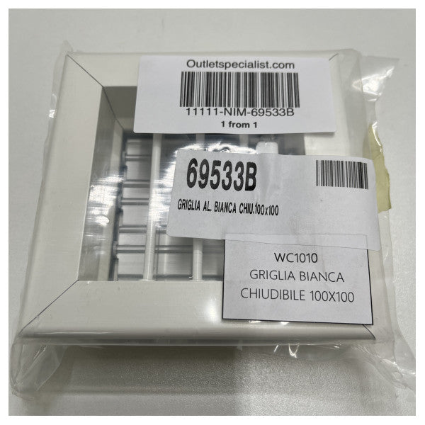 Uflex WC1010 エアコン吹き出し口 100 x 100 mm ホワイト - 69533B