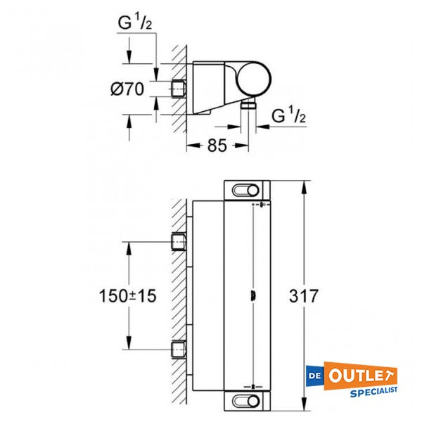 Grohe Grohtherm 2000 thermostatische douchemengkraan