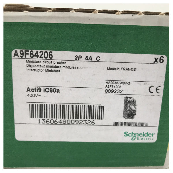 Автоматичний вимикач Schneider | запобіжник 6A - A9F64206