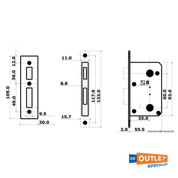 Osculati Stainless Steel by Lock and Handle - 38.129.16